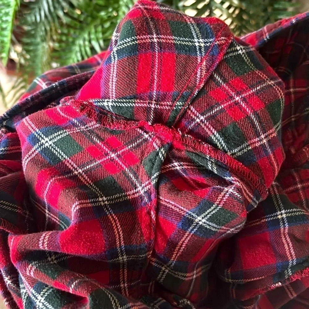 Polo Ralph Lauren Red Plaid 100% Cotton Pajama Sleep Pants Stretch Waist Pony